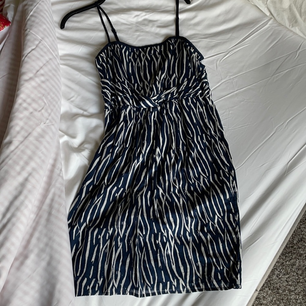 Navy & white sundress from LOFT